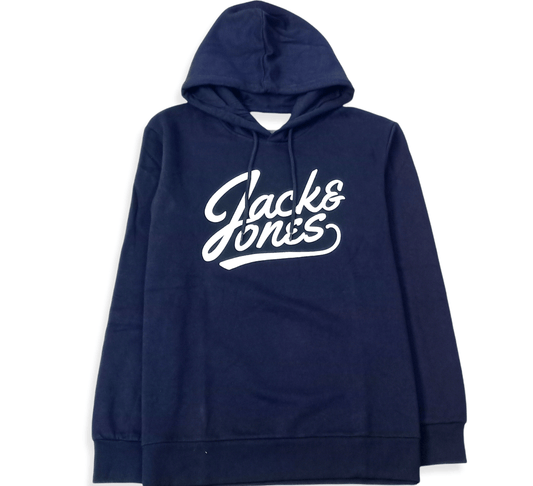 ElOutlet Men Sweatshirt Men J&J Sweatshirt with Hoodie - Dark Blue x White