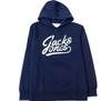 ElOutlet Men Sweatshirt Men J&J Sweatshirt with Hoodie - Dark Blue x White