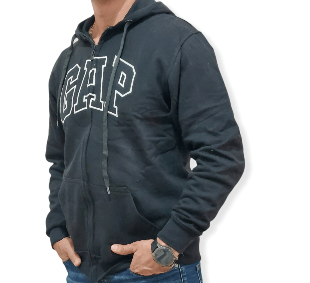 ElOutlet Men Sweatshirt Men's Hoodie Zip-through Jacket - Black