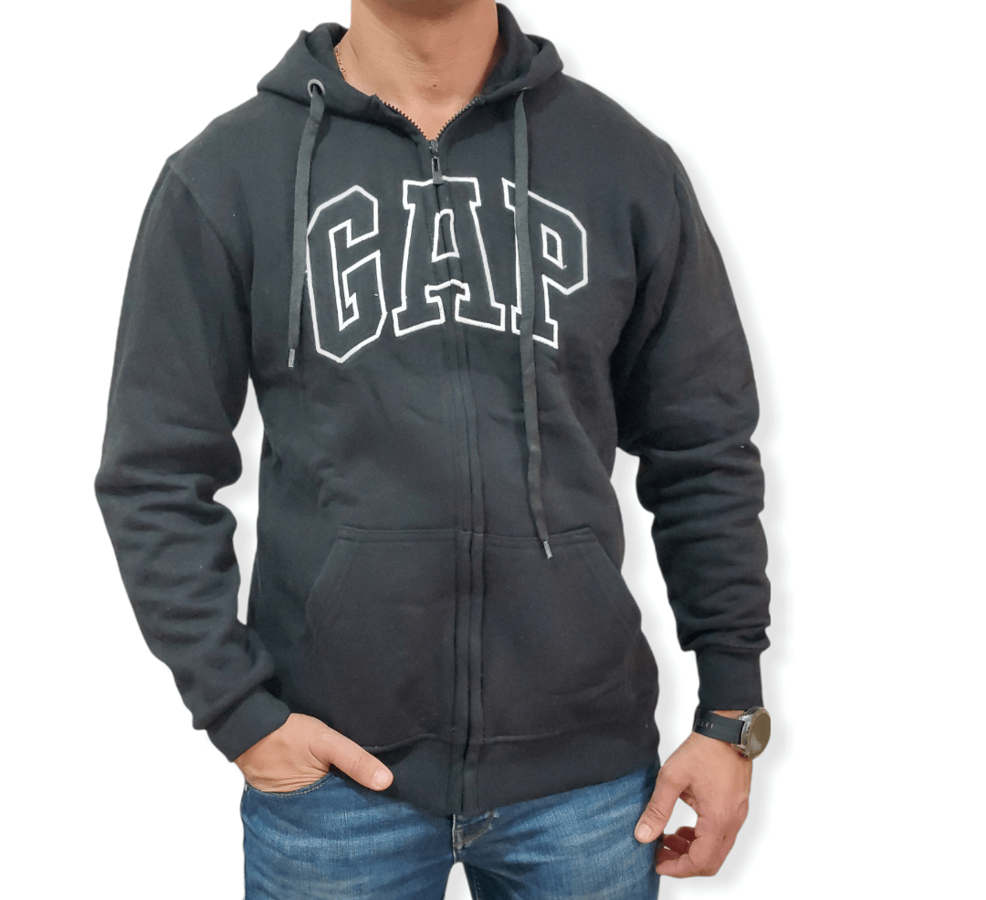 ElOutlet Men Sweatshirt Men's Hoodie Zip-through Jacket - Black