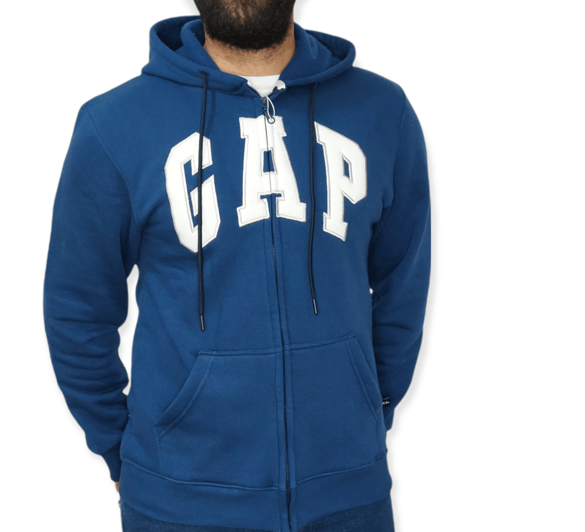 ElOutlet Men Sweatshirt Men's Hoodie Zip-through Jacket - Blue