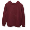 ElOutlet Men Sweatshirt Men's Zip-through Jacket with Hoodie - Burgundy