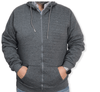 ElOutlet Men Sweatshirt Men's Zip-through Jacket with Hoodie - Dark Grey