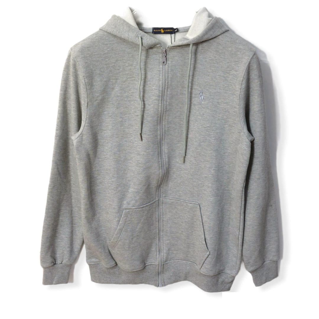 ElOutlet Men Sweatshirt Men's Zip-through Jacket with Hoodie - Grey