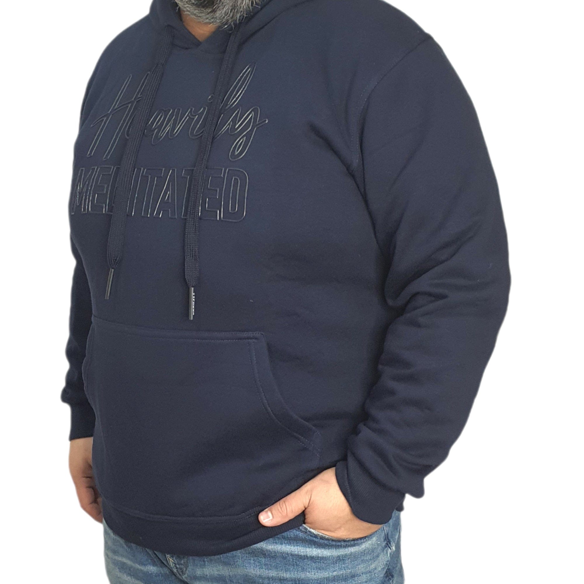 ElOutlet Men Sweatshirt Men Sweatshirt with Hoodie - Dark Blue