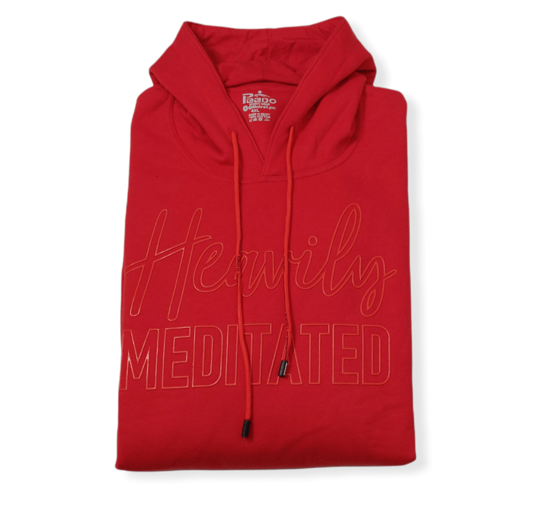 ElOutlet Men Sweatshirt Men Sweatshirt with Hoodie - Red