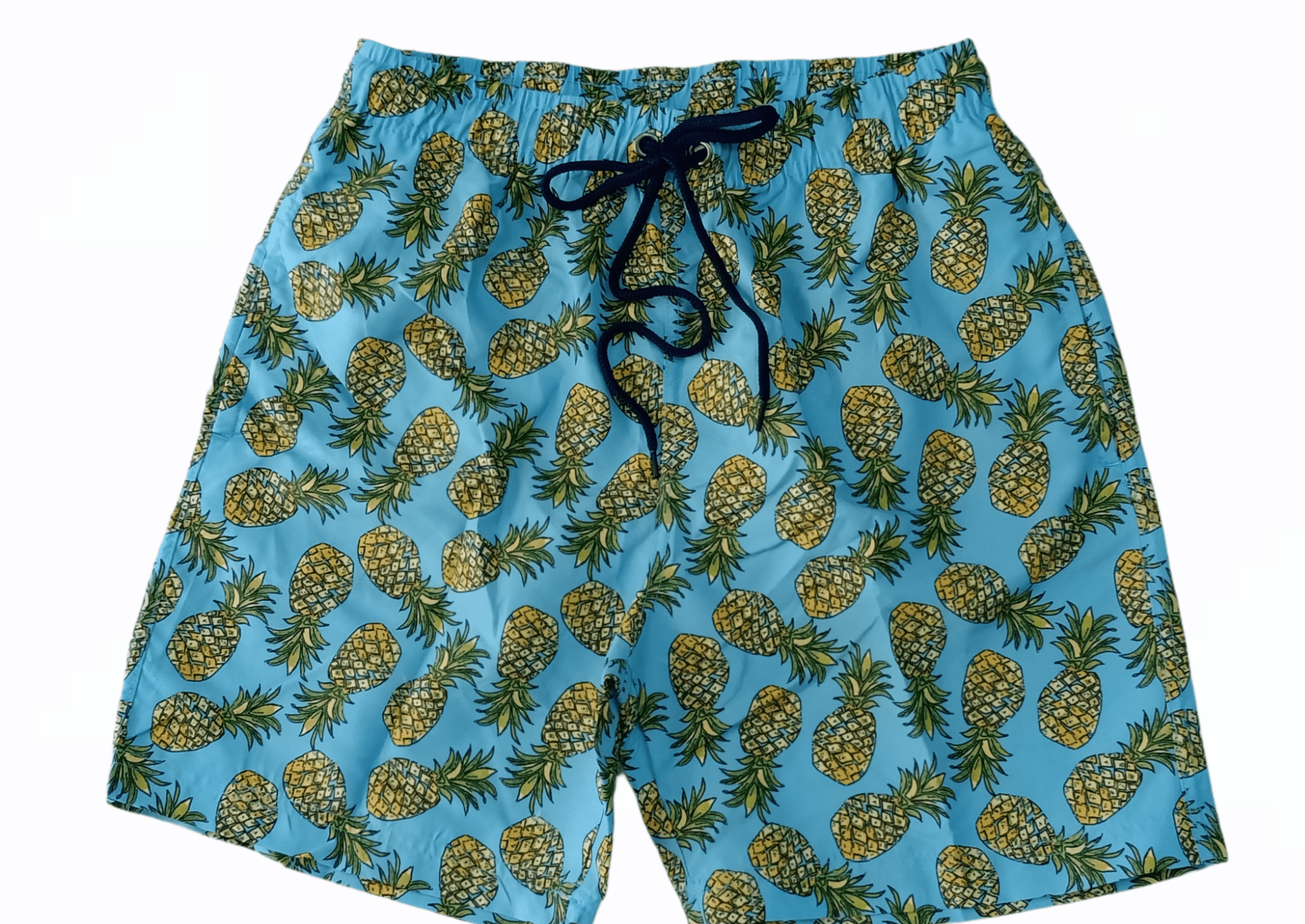 ElOutlet Men Swimwear Patterned Swim Shorts - Blue Pineapples