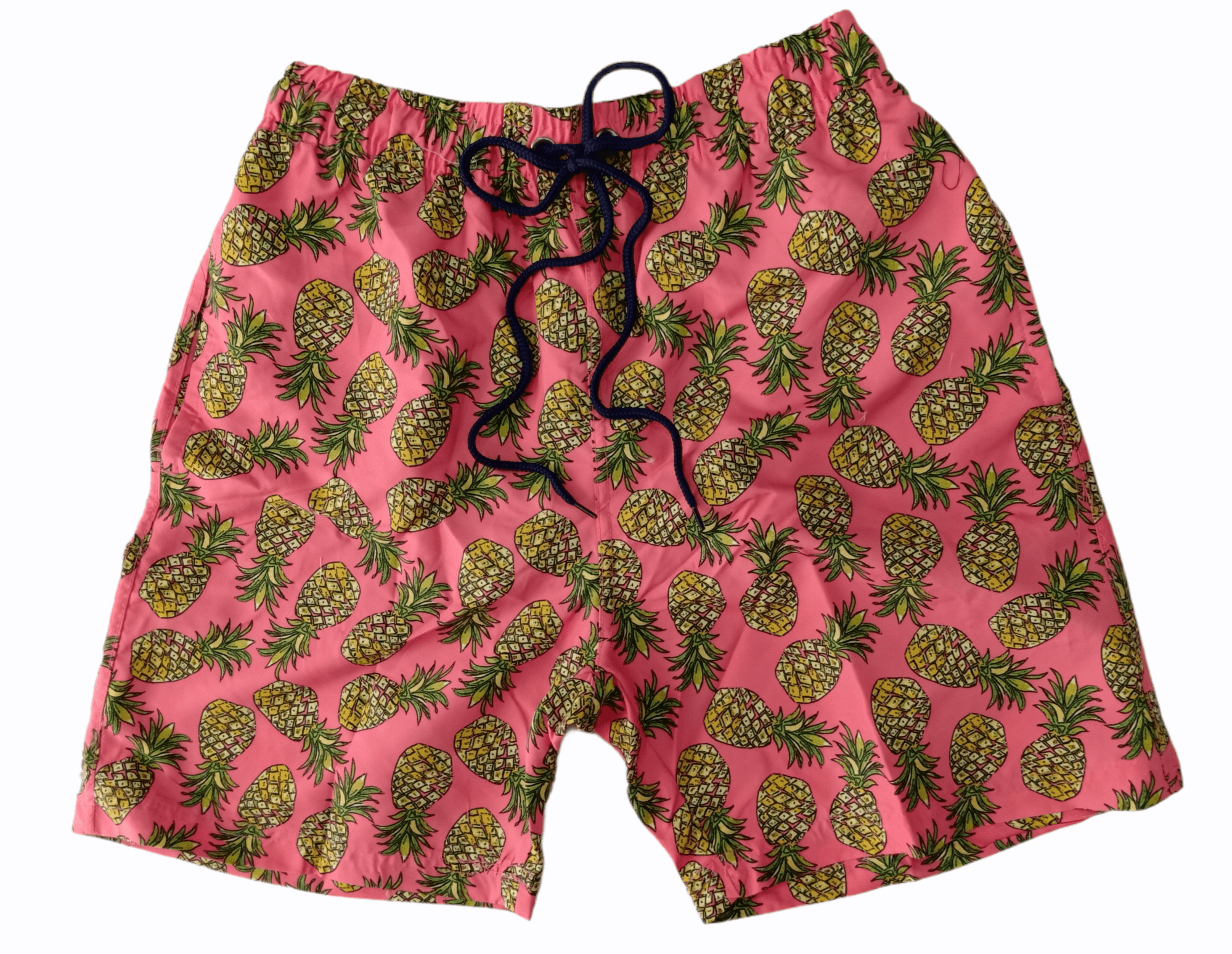 ElOutlet Men Swimwear Patterned Swim Shorts - Pink Pineapples