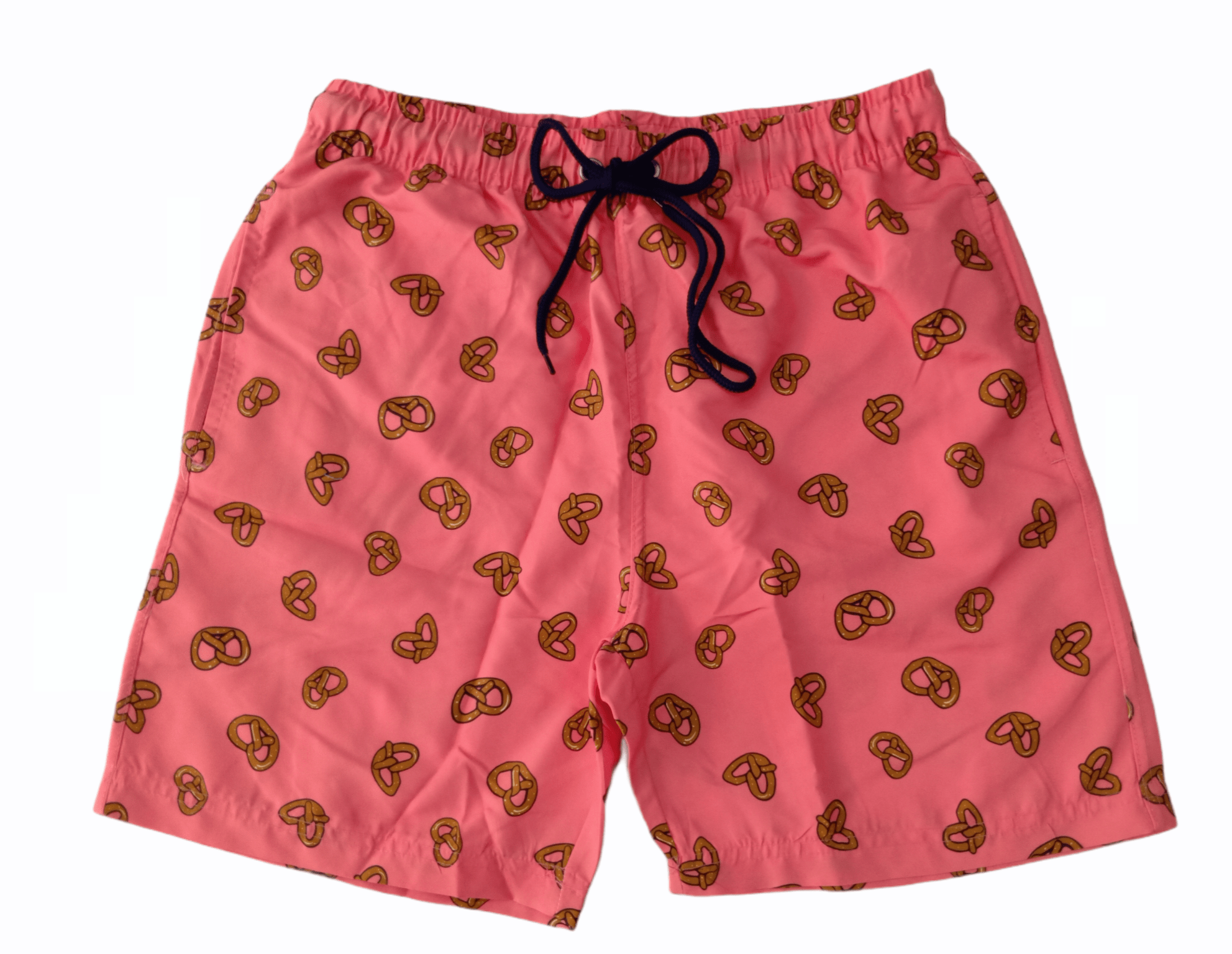 ElOutlet Men Swimwear Patterned Swim Shorts - Pink Pretzels