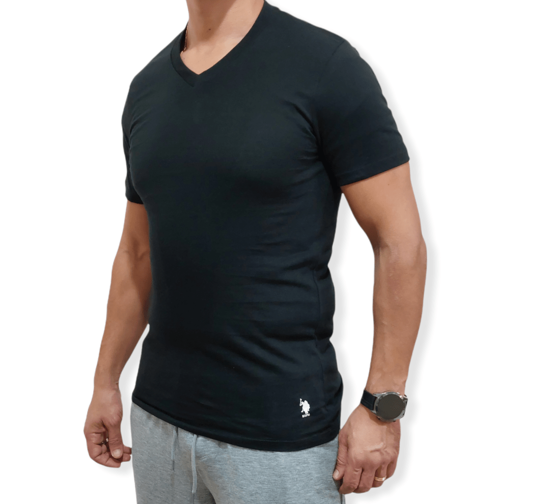 ElOutlet Men T-Shirt Men Undershirt [Pack of "3"] Black