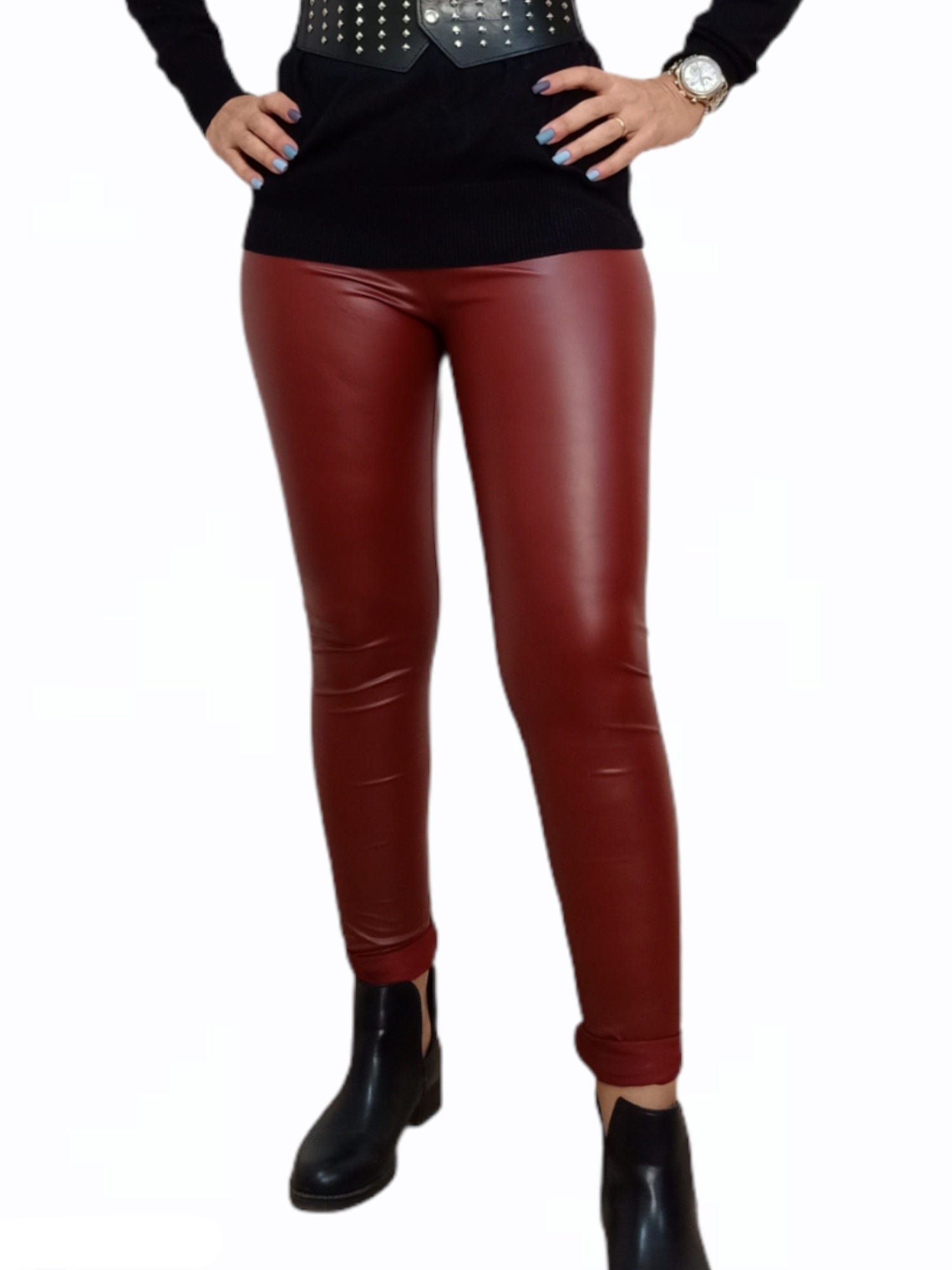 ElOutlet Pants Leather Pants - Red