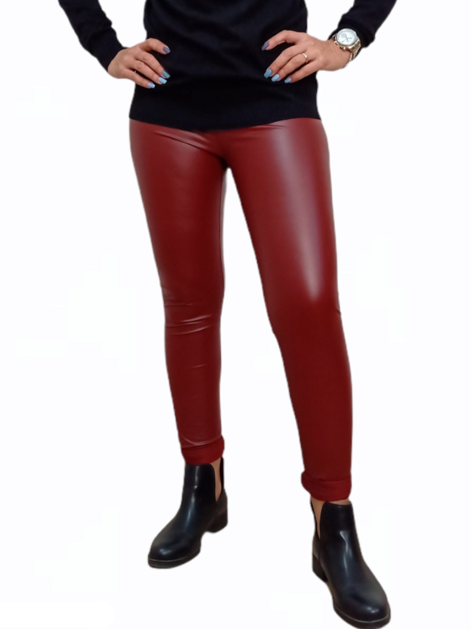 ElOutlet Pants Leather Pants - Red