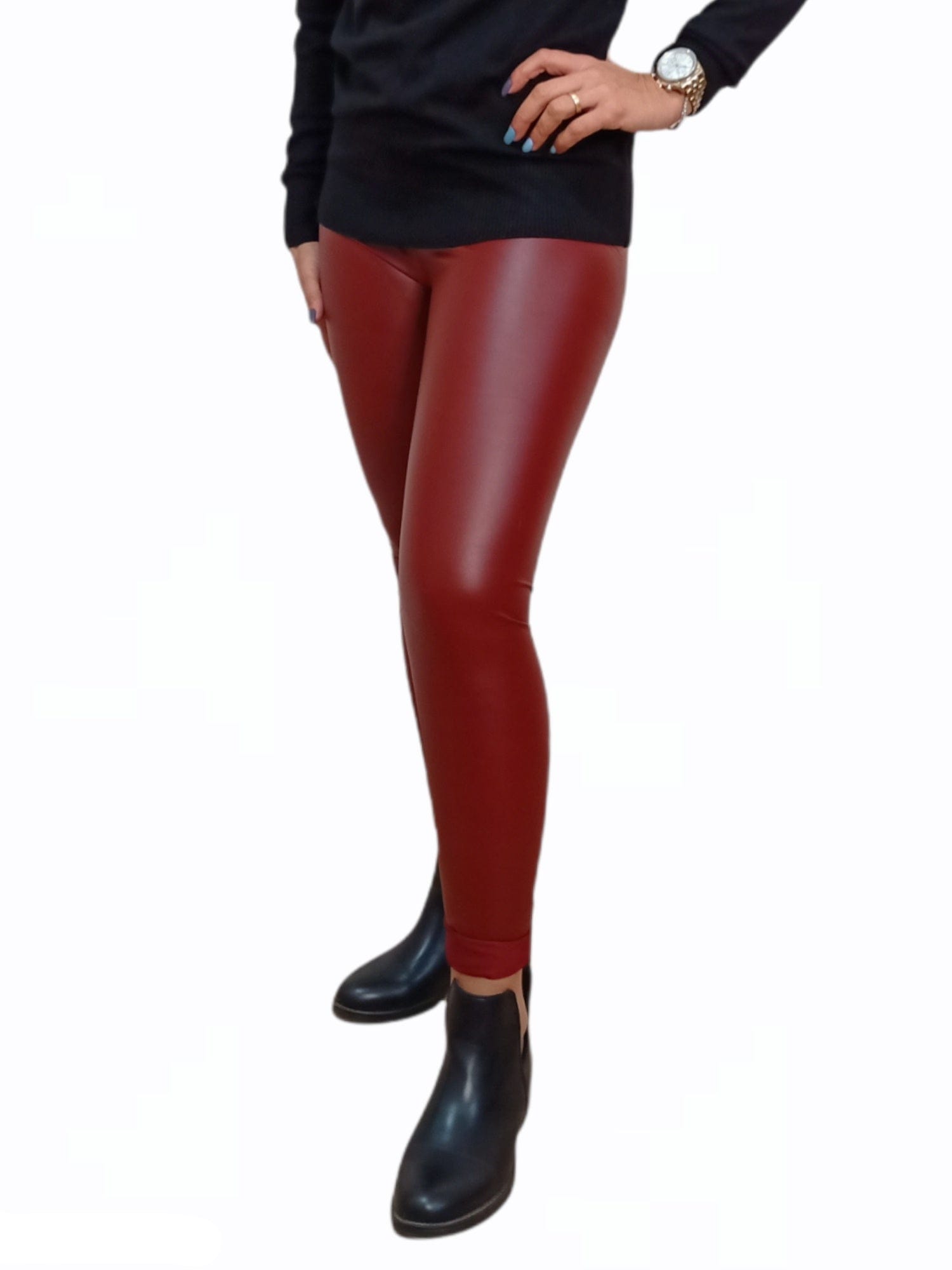 ElOutlet Pants Leather Pants - Red