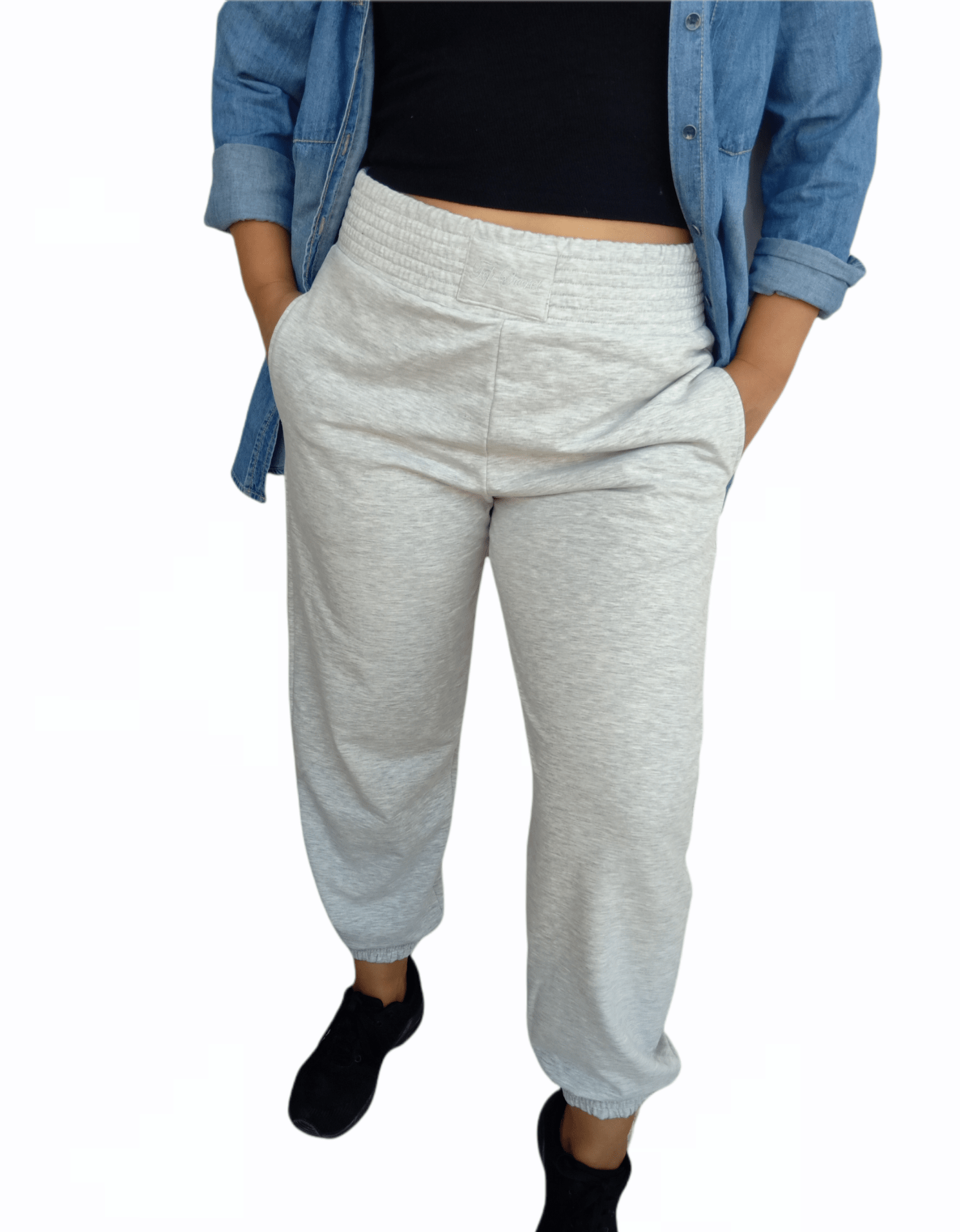 ElOutlet Pants Top Secret Women Cotton Pants - Grey