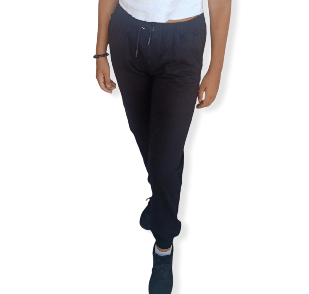 ElOutlet Pants Unisex Cotton Pants - Black