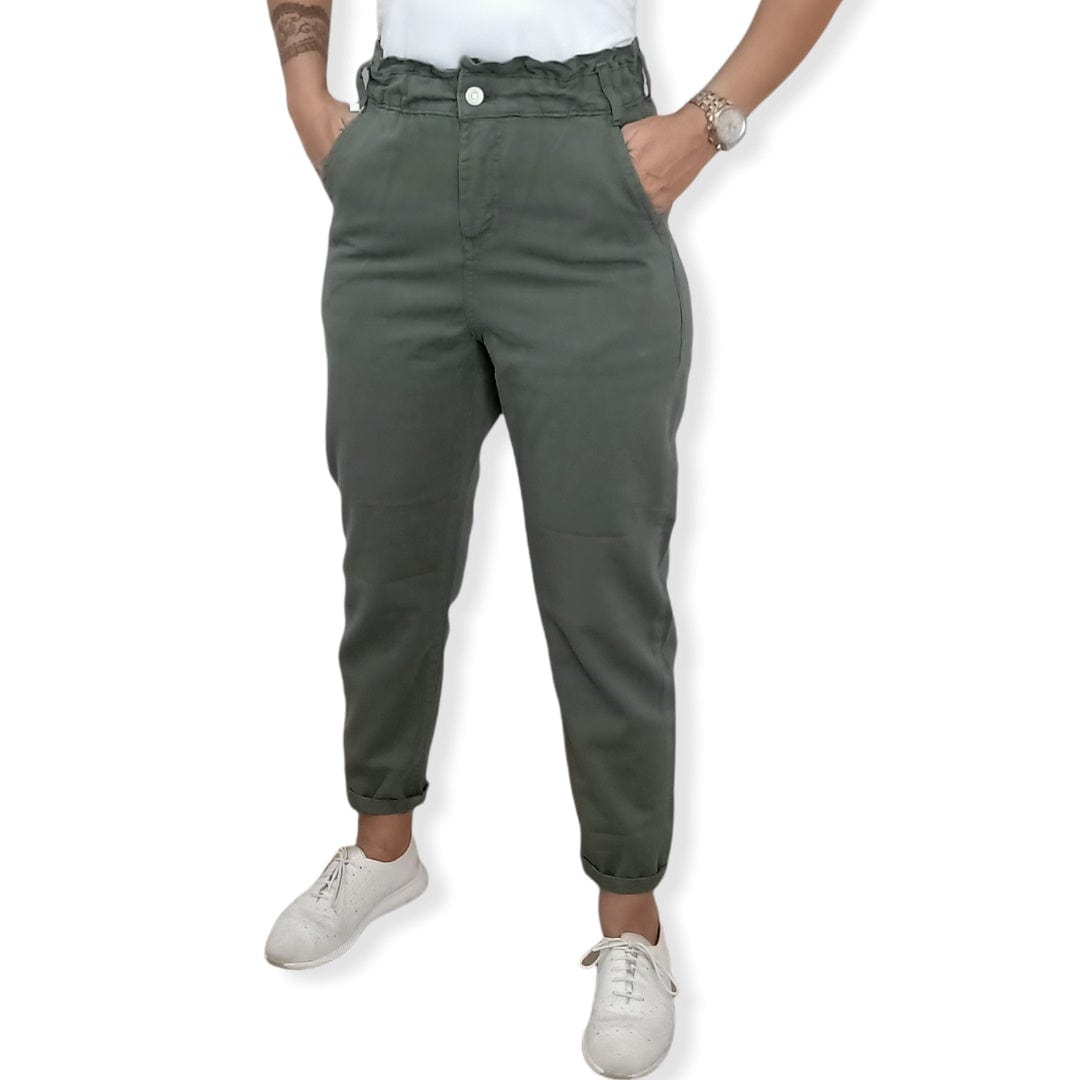 ElOutlet Pants Women Jeans Pants - Olive Green