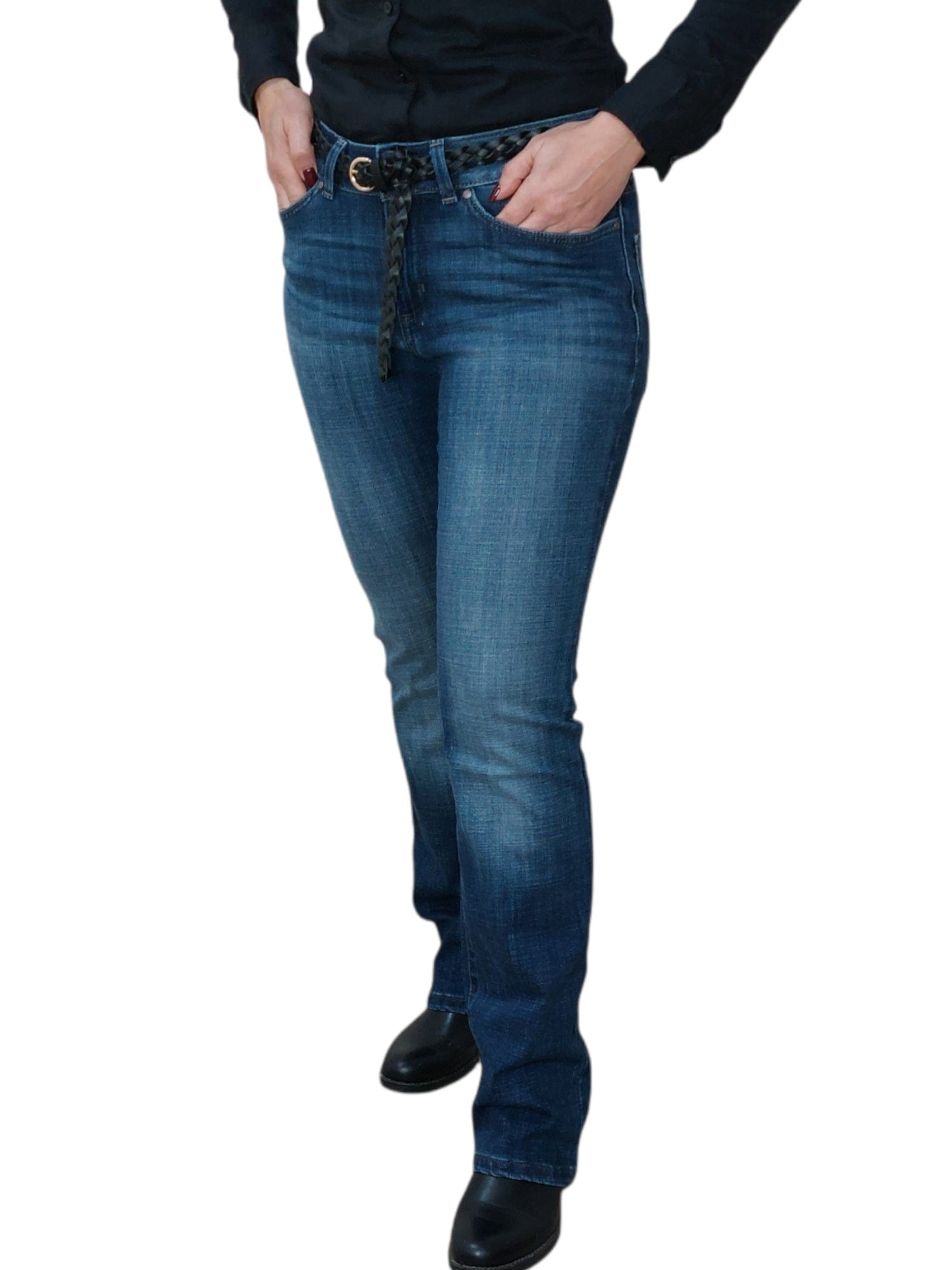 ElOutlet Pants Women Lee Jeans Pants (Boot Cut) - Dark Blue