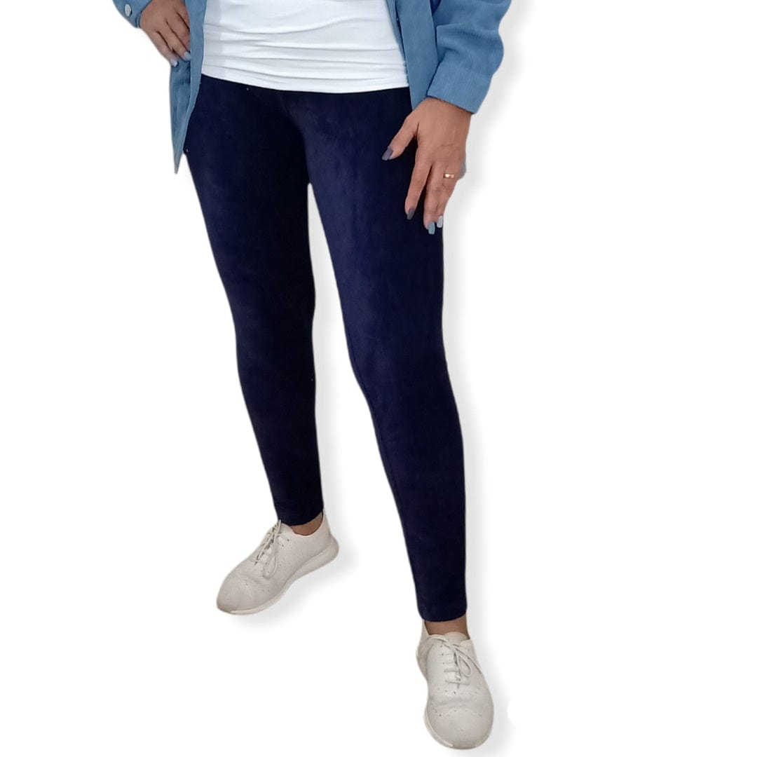 ElOutlet Pants Women Velvet Pants - Dark Blue
