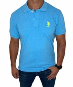 ElOutlet Polo Shirts Blue Cotton Polo Shirt