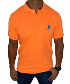 ElOutlet Polo Shirts Orange Cotton Polo Shirt
