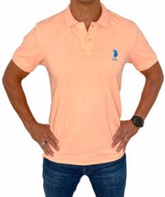 ElOutlet Polo Shirts Peach Cotton Polo Shirt
