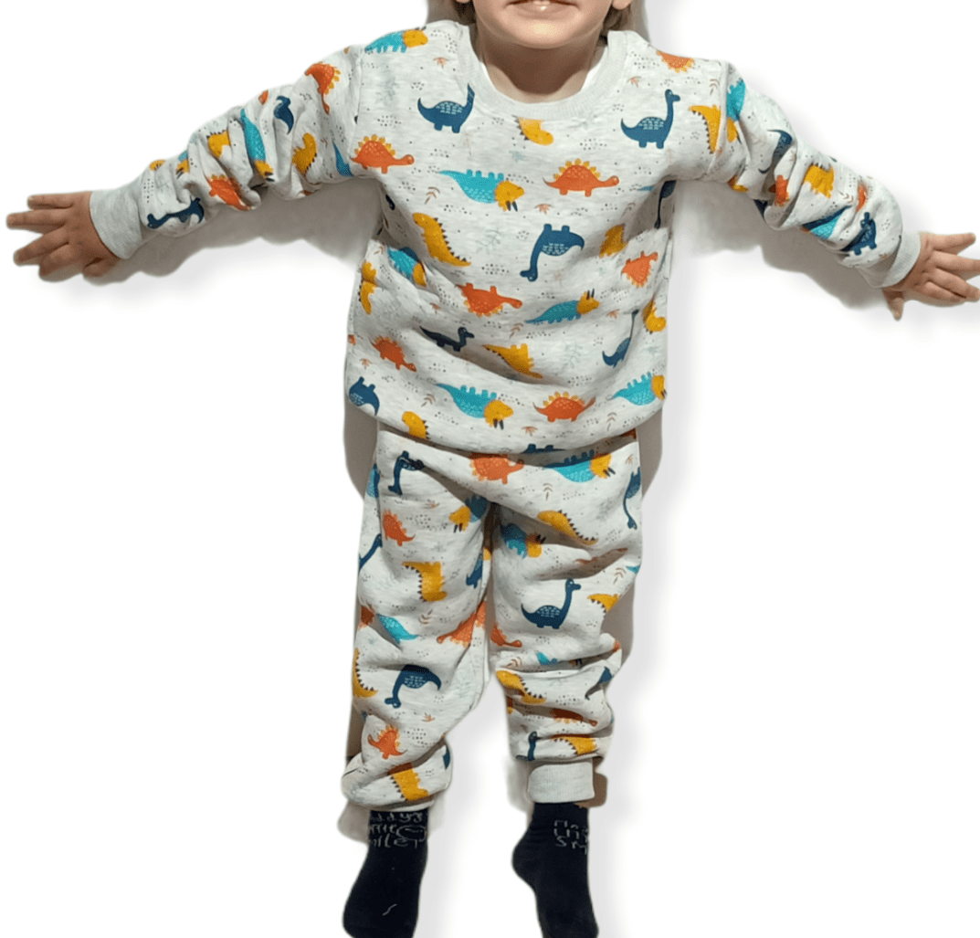 ElOutlet Pyjamas Boys Melton Pajama - Dinosaurs - Grey