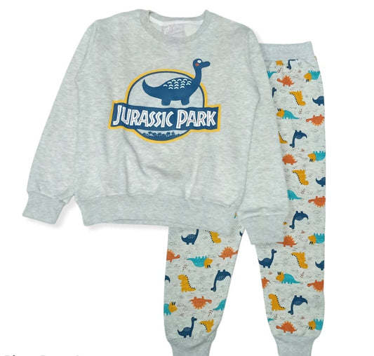 ElOutlet Pyjamas Boys Melton Pajama - Jurassic Park - Grey