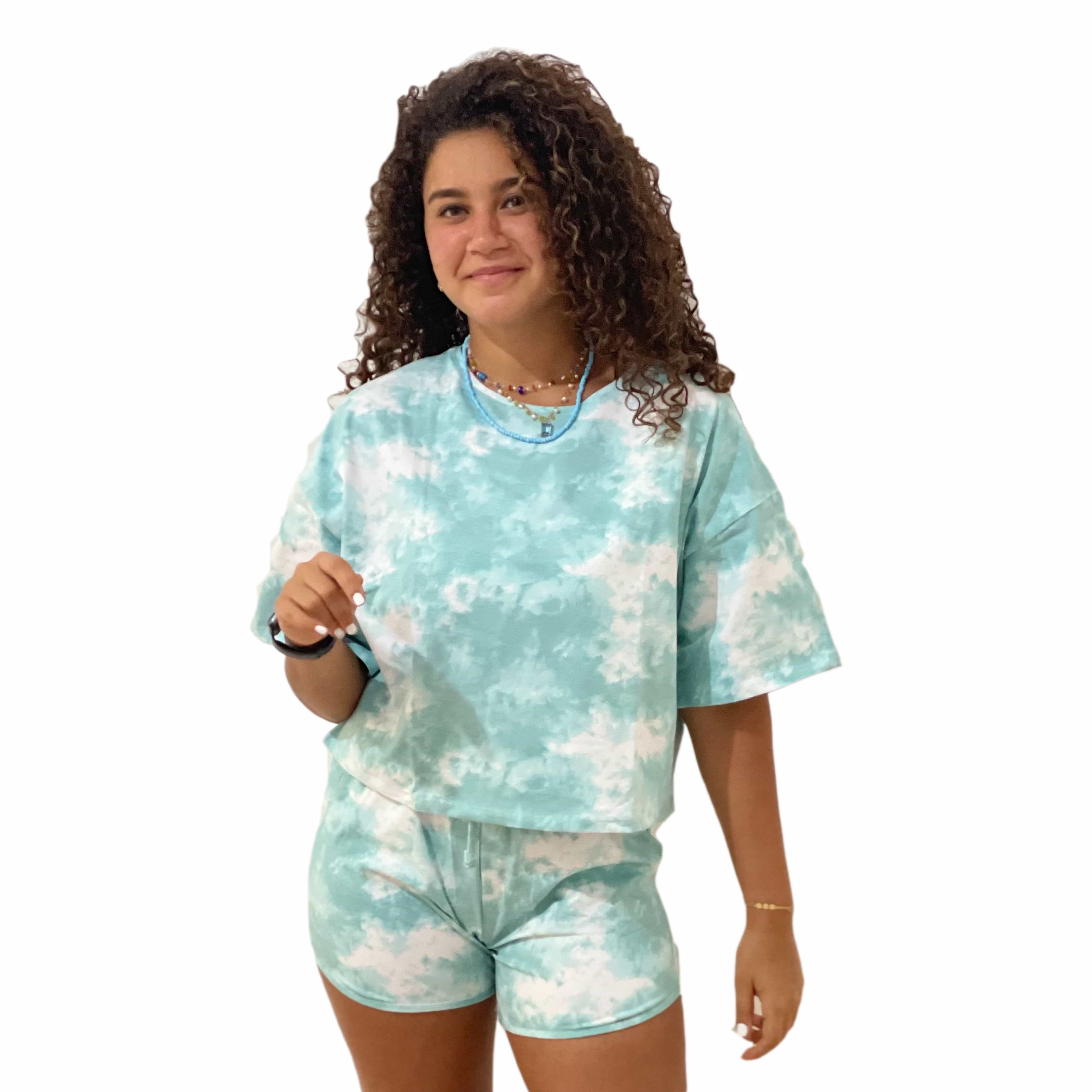 ElOutlet Pyjamas Green Tie-Dye Pyjama (Women)