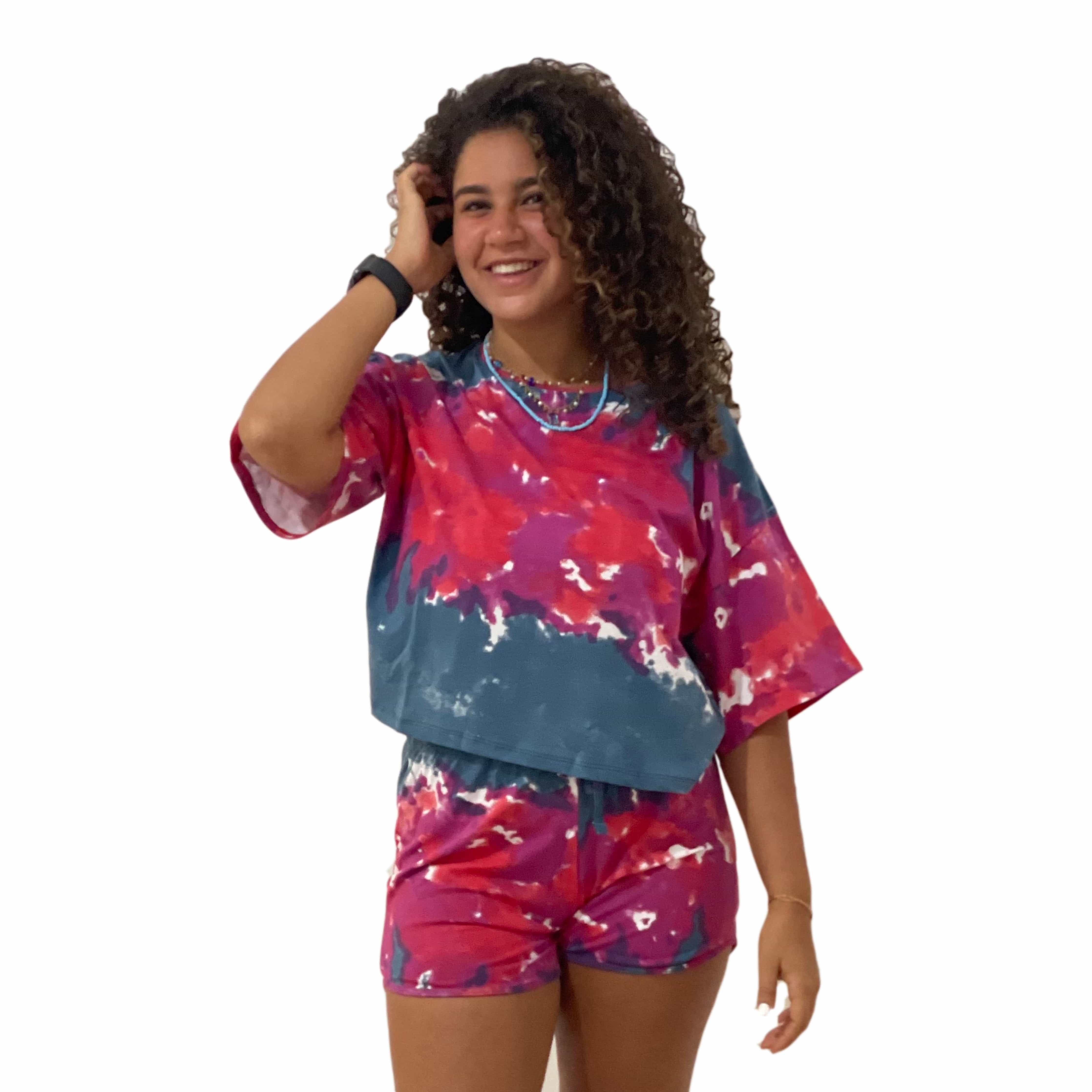 ElOutlet Pyjamas Red Tie-Dye Pyjama (Women)