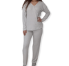 ElOutlet Pyjamas Women Cotton Pajama Set - Grey