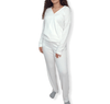 ElOutlet Pyjamas Women Cotton Pajama Set - White