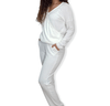 ElOutlet Pyjamas Women Cotton Pajama Set - White