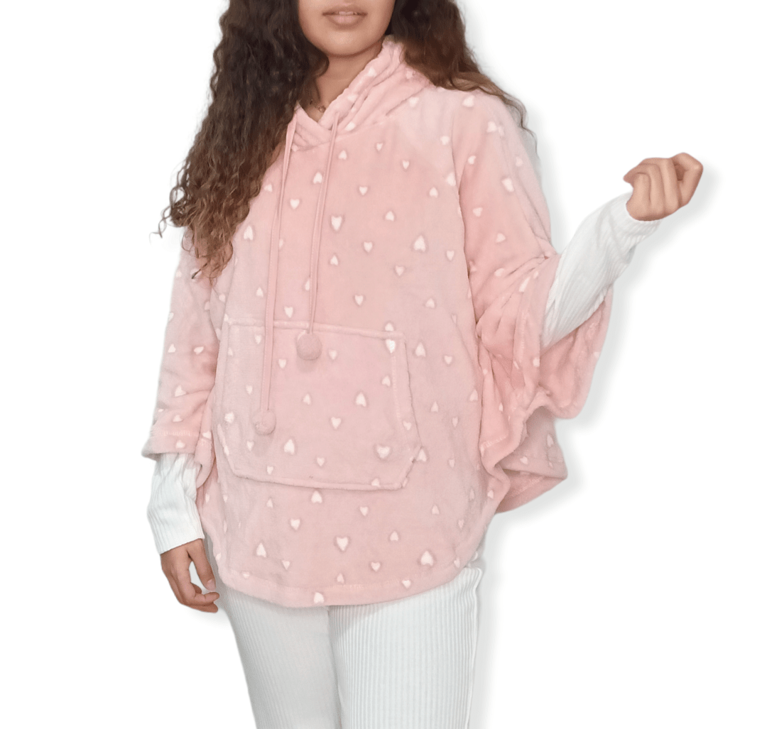 ElOutlet S-M Home Poncho قطيفة  - Pink