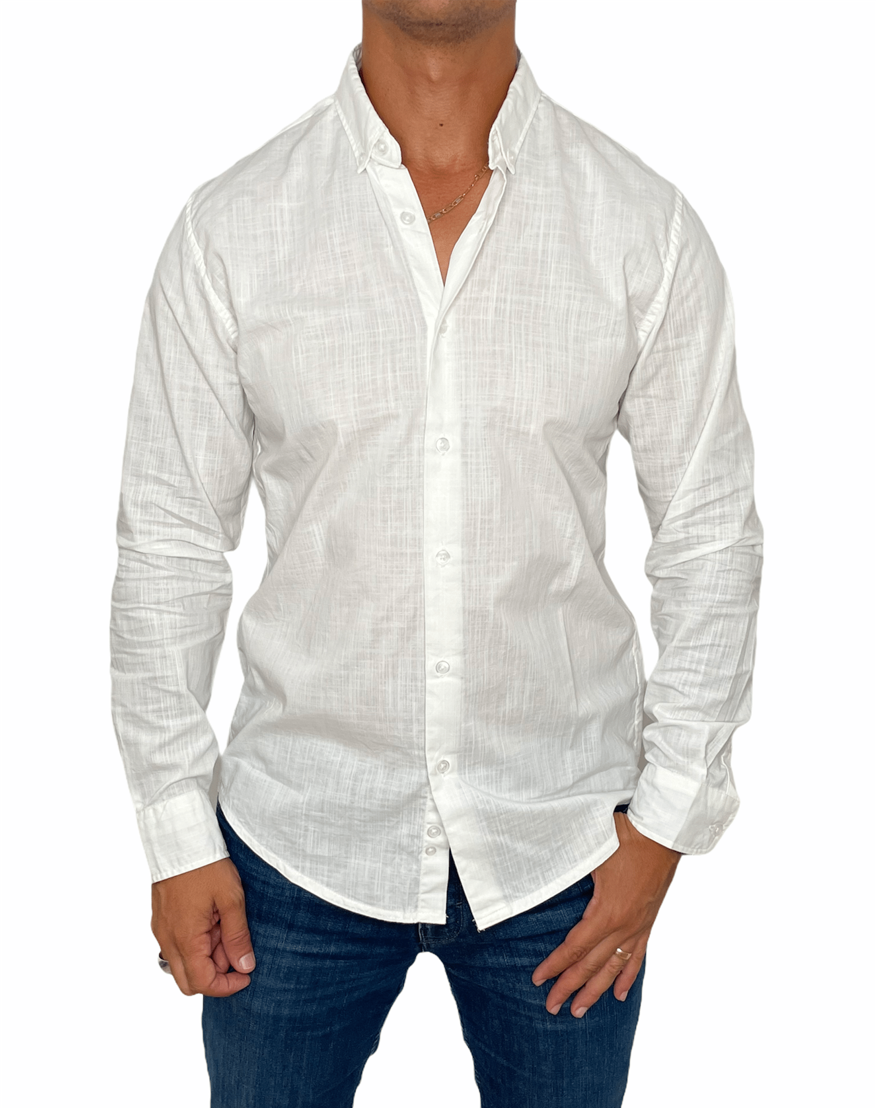 ElOutlet Shirts White Linen Shirt