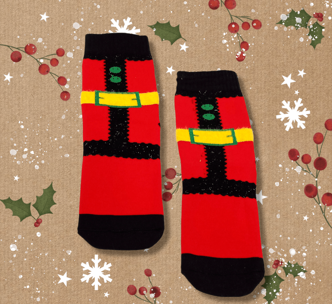 ElOutlet size 36-40 (Women) Christmas Socks - Red x Black