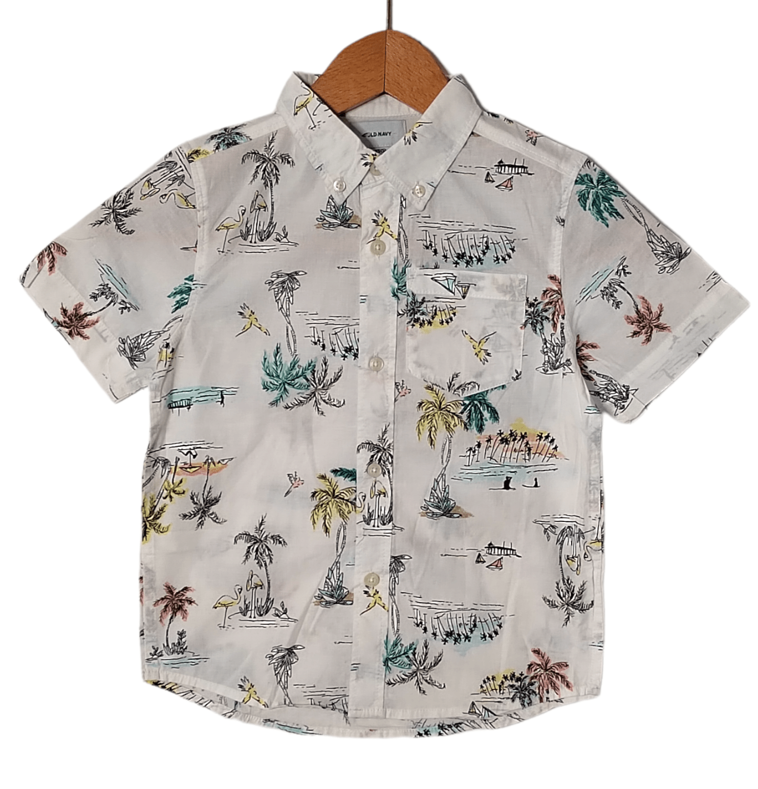ElOutlet-Sumer Kids Kids Shirts [Kids] Boys Shirt - White x Tropical Island