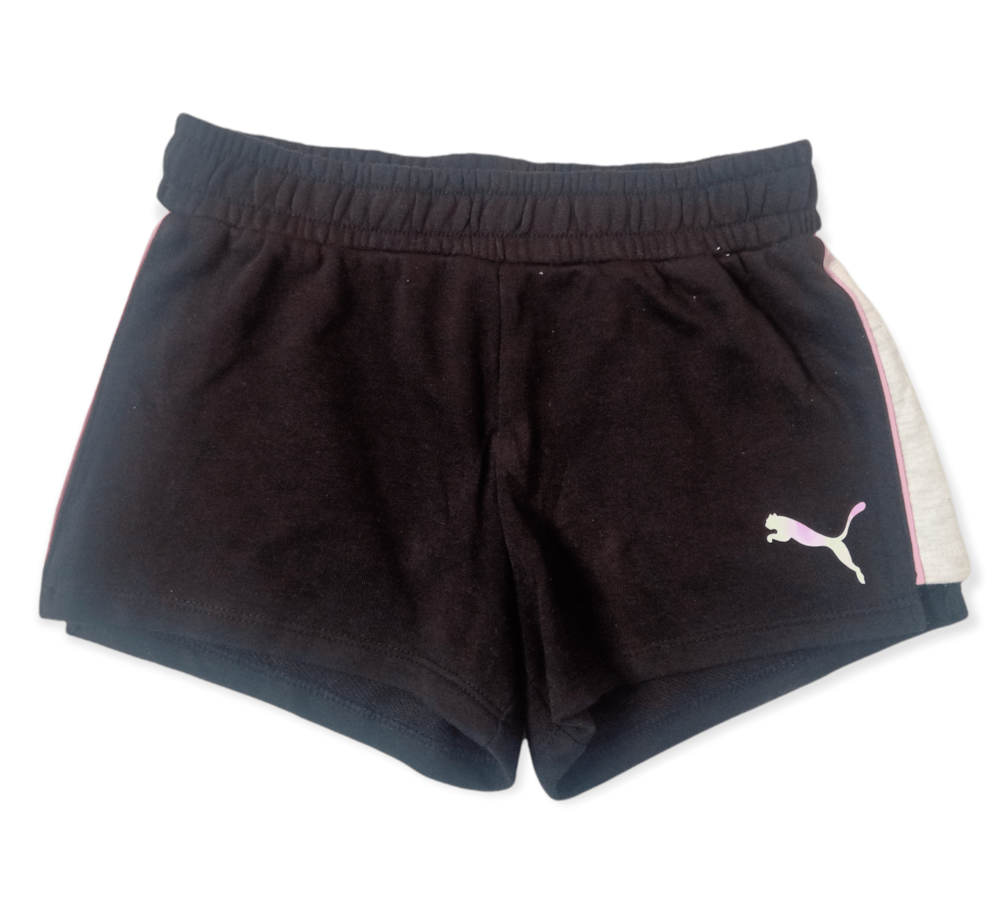 ElOutlet-Sumer Kids Kids Shorts Girls Sports Short - Black x Grey line
