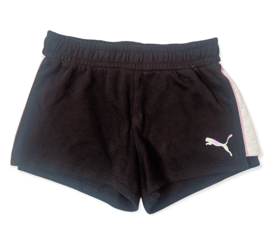 ElOutlet-Sumer Kids Kids Shorts Girls Sports Short - Black x Grey line