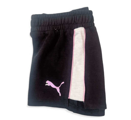 ElOutlet-Sumer Kids Kids Shorts Girls Sports Short - Black x Grey line