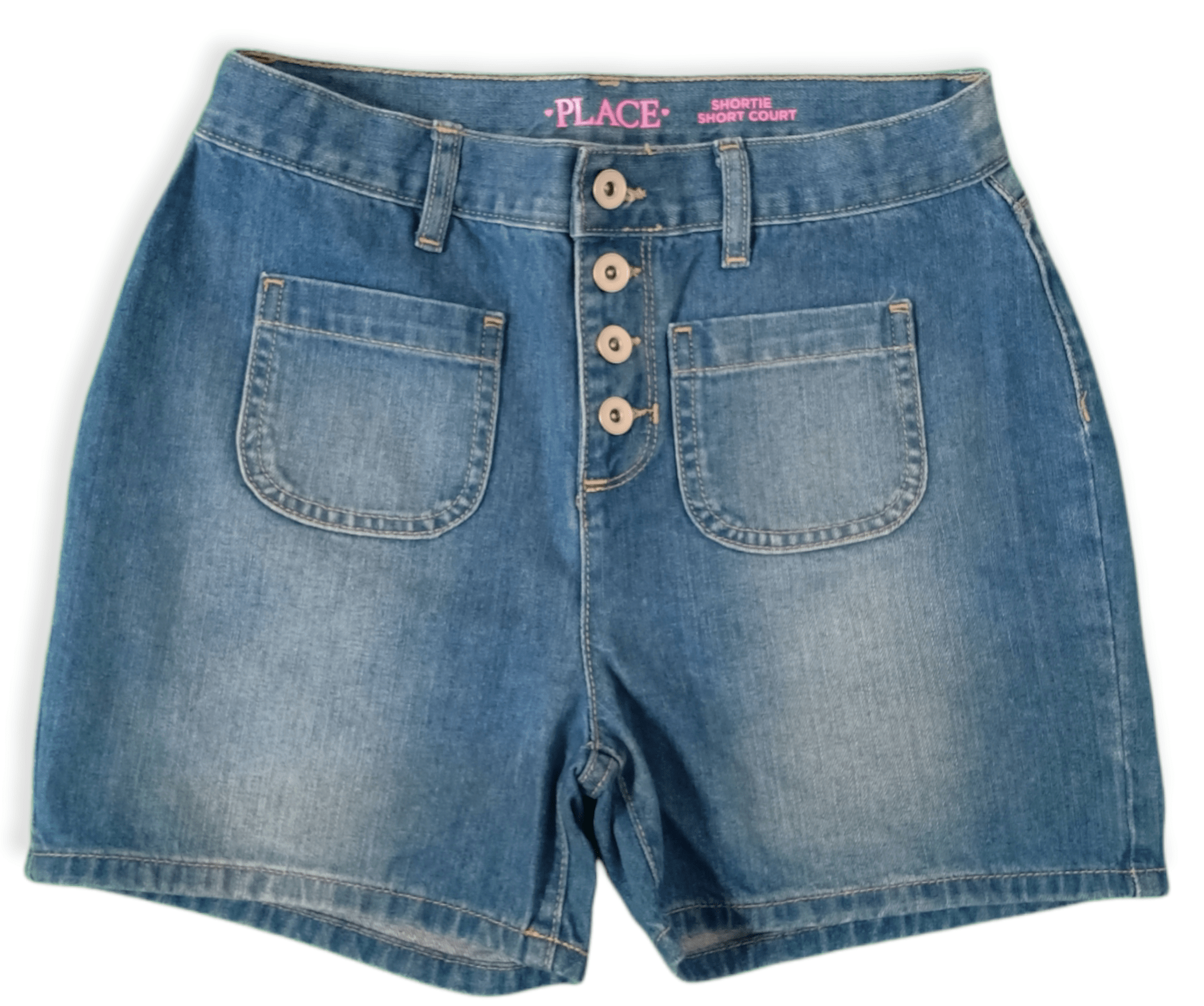 ElOutlet-Sumer Kids Kids Shorts [Kids] Girls Short - Place - Jeans Blue (4 buttons - 2 pockets)