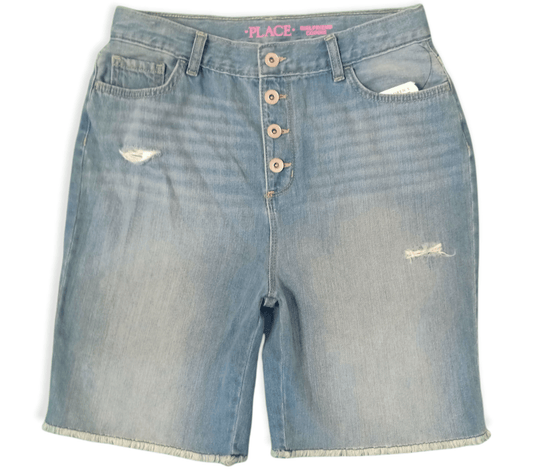 ElOutlet-Sumer Kids Kids Shorts [Kids] Girls Short - Place - Washed Blue Jeans