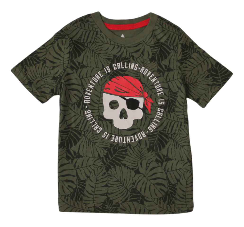 ElOutlet-Sumer Kids Kids Tshirt Boys Tshirt - 365 Kids - Olive Green "Skull"