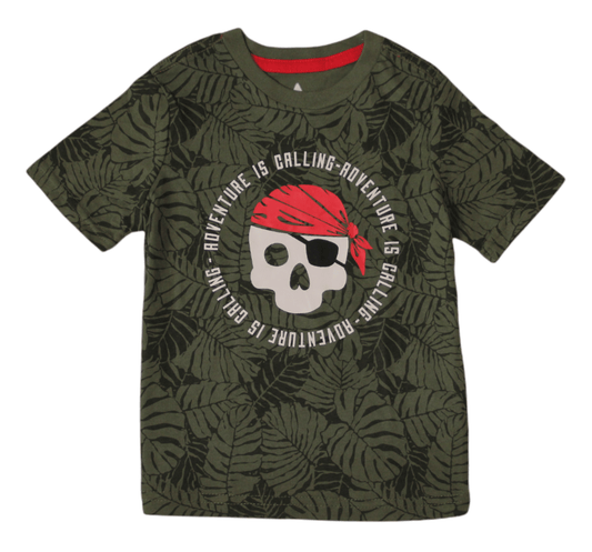 ElOutlet-Sumer Kids Kids Tshirt Boys Tshirt - 365 Kids - Olive Green "Skull"
