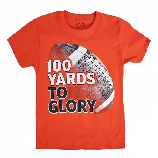 ElOutlet-Sumer Kids Kids Tshirt Boys Tshirt - Place - Orange (100 Yards to Glory)