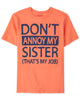 ElOutlet-Sumer Kids Kids Tshirt Boys Tshirt - Place - Peach (Don't Annoy My Sister)