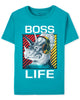 ElOutlet-Sumer Kids Kids Tshirt Boys Tshirt - Place - Turquoise (Boss Life)