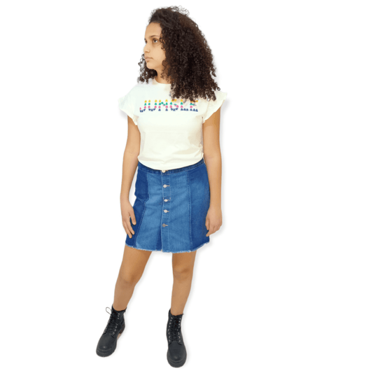 ElOutlet-Sumer Kids Kids Tshirt Girls Tshirt - White - "Jungle" (mini-trees)