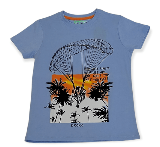 ElOutlet-Sumer Kids Kids Tshirt [Kids] Tshirt (KROKO) - "parachute" - Light Blue
