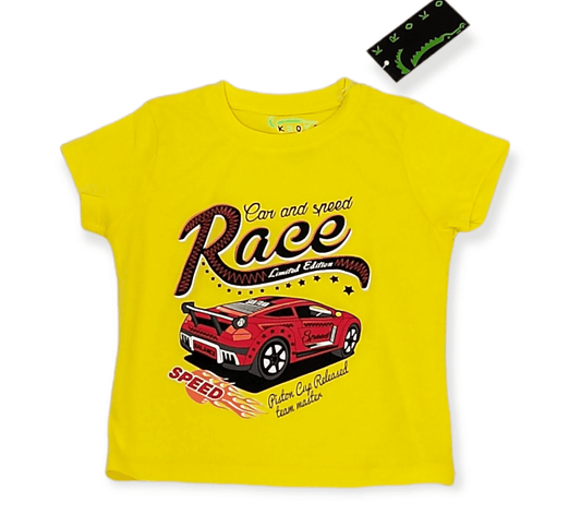 ElOutlet-Sumer Kids Kids Tshirt [Kids] Tshirt (KROKO) - ""RACE" - Yellow
