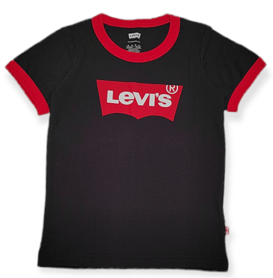 ElOutlet-Sumer Kids Kids Tshirt Size 5-6 [Kids] Tshirt - (Lv plain with badge) - Black x Red badge